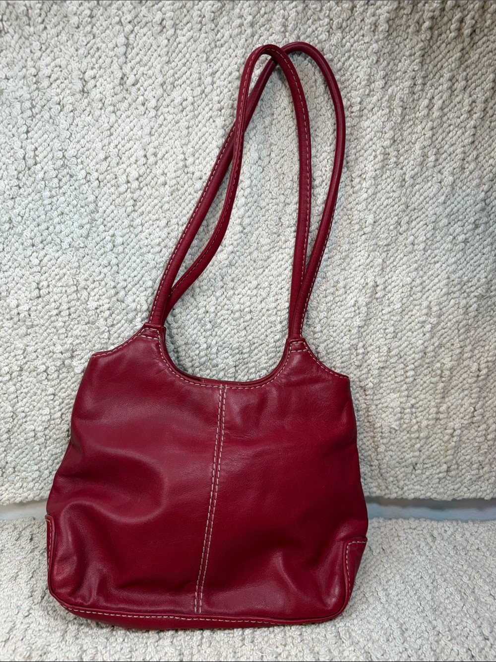 Fossil Classic Red Leather Shoulder Bag